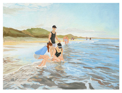 Scavenging for Beach Worms - Print